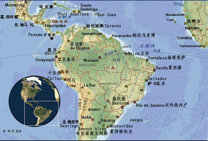 中南美航线主要国家及港口