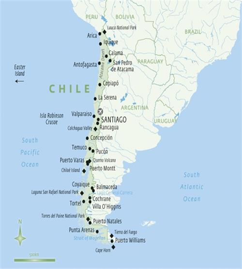 智利港口大全与主要港口地图